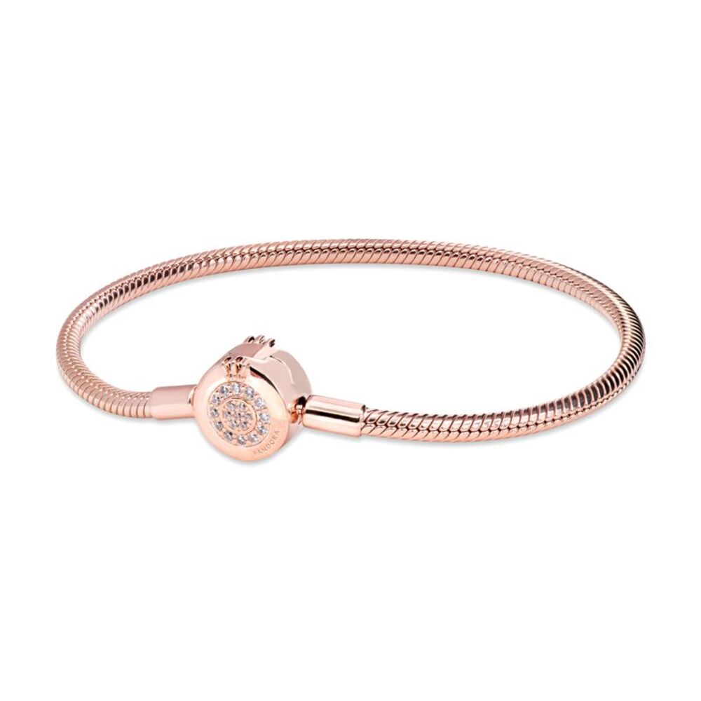 Pandora Moments Sparkling Crown O Snake Chain Bracelet